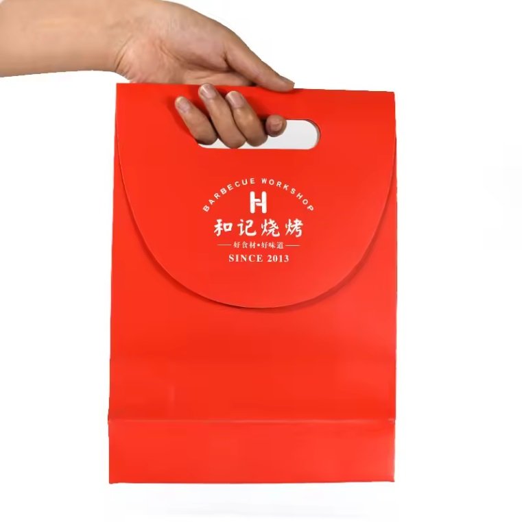 Portable Paper Carrier Bag For Food & Gift - Image 3