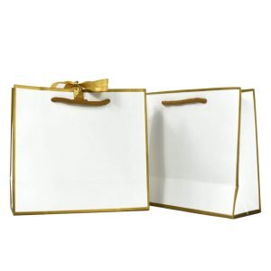 Carrier Paper Gift Bags With Ribbon Handles