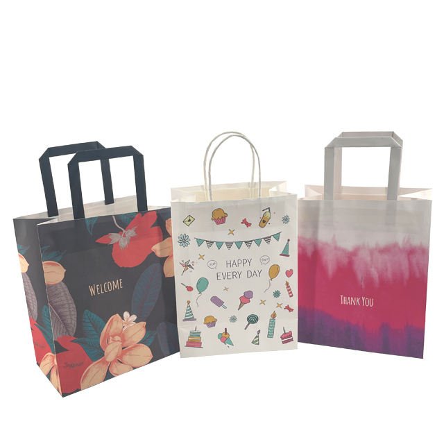 Recyclable Kraft Paper Bags Takeaway Bags